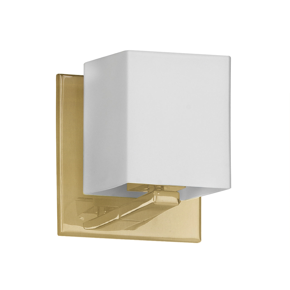 1LT Halogen Wall Sconce AGB w WH Glass 2VMZN Chateau Lighting