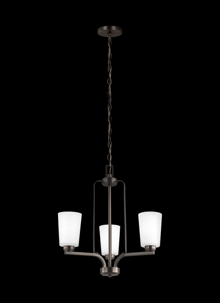 Franport transitional 3-light LED indoor dimmable ceiling chandelier  pendant light in bronze finish 3128903EN3-710 Chateau Lighting
