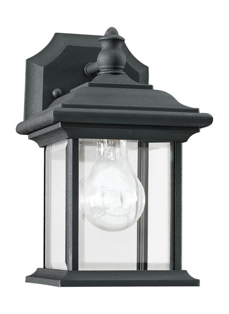 Wynfield traditional 1-light outdoor exterior wall lantern sconce downlight  in black finish with cle 85200-12 Chateau Lighting