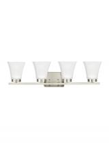 Generation Lighting 4411604EN3-962 - Bayfield contemporary 4-light LED indoor dimmable bath vanity wall sconce in brushed nickel silver f