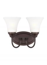 Generation Lighting 44806EN3-710 - Holman traditional 2-light LED indoor dimmable bath vanity wall sconce in bronze finish with satin e