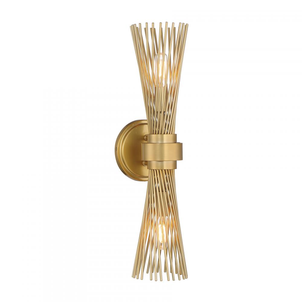 Longfellow 2-Light Wall Sconce in Burnished Brass : 401HY0X