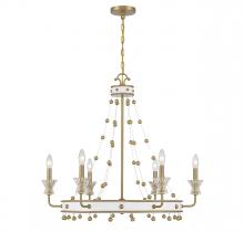 Savoy House Canada 1-3804-6-142 - Iris 6-Light Chandelier in White with Warm Brass Accents