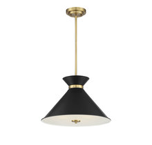 Savoy House Canada 7-2416-3-143 - Lamar 3-Light Pendant in Matte Black with Warm Brass Accents