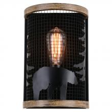 Vaxcel International W0408 - Kodiak 8-in. Wall Light Black and Burnished Teak