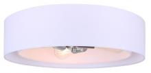 Canarm IFM1148A19BN - LANDRA, 3 Lt Flush Mount, White Fabric Shade, 60W Type A, 19&#34; W x 5.75&#34; H, Easy Connect Inc.