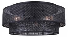 Canarm IFM1149A19BK - BELLAMY, 3 Lt Flush Mount, Black Rattan Shade, 60W Type A, 19&#34; W x 8.25&#34; H, Easy Connect Inc