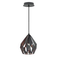 Eglo Canada 202034A - 1 LT Pendant w/ Black Finish & Black w/ Copper Interior Geometric Metal Shade