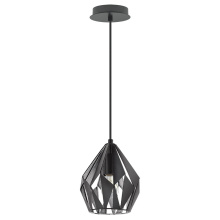 Eglo Canada 202035A - 1 LT Pendant w/ Black Finish & Black w/ Silver Interior Geometric Metal Shade