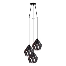 Eglo Canada 202041A - 3 LT Cascade Pendant w/ Black Finish & Black & Copper Shades