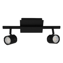 Eglo Canada 203396A - 2 LT Fixed Track Light w/ Black Finish & Black Adjustable Lamp Heads