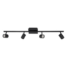 Eglo Canada 203398A - 4 LT Fixed Track Light w/ Black Finish & Black Adjustable Lamp Heads