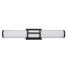 Eglo Canada 204131A - LED Bath/Vanity Light w/ Matte Black Finish & White Acrylic Shade