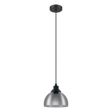 Eglo Canada 204239A - 1 LT Pendant w/ Black Finish & Metallic Smoked Glass Shade
