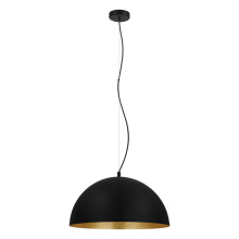 Eglo Canada 204319A - 1 LT Pendant w/ Black Finish & Black w/ Gold Leaf Interior Shade
