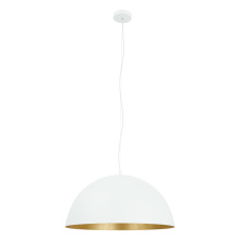 Eglo Canada 204323A - 1 LT Pendant w/ White Finish & White & Gold Metal Shade