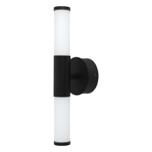 Eglo Canada 204372A - 2 LT Integrated LED Bath/Vanity Light w/ Matte Black Finish & White Glass Shades