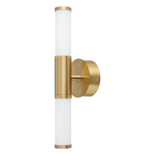 Eglo Canada 204374A - 2 LT Integrated LED Bath/Vanity Light w/ Brushed Gold Finish & White Glass Shades