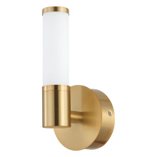 Eglo Canada 204375A - 1 LT LED Bath/Vanity Light w/ Brushed Gold Finish & White Glass Shade