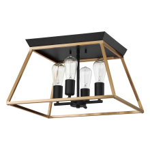 Eglo Canada 204599A - 4 LT Open Frame Ceiling Light w/ Brushed Gold & Matte Black Finish