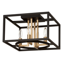 Eglo Canada 204604A - 4 LT Open Frame Ceiling Light w/ a Matte Black & Gold Finish