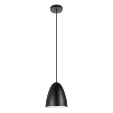 Eglo Canada 205418A - 1 LT Pendant w/ Black Exterior & Matte White Interior Metal Shade
