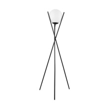 Eglo Canada 39594A - 1 LT Floor Lamp w/ Matte Black Finish & White Sphere Shade