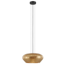 Eglo Canada 39595A - 3 LT Pendant w/ Black Finish & Gold Leaf Glass Shade