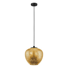 Eglo Canada 39597A - 1 LT Pendant w/ Black Finish & Gold Leaf Glass Shade