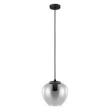 Eglo Canada 39656A - 1 LT Mini Pendant w/ Black Finish & Chrome Smoked Glass Shade