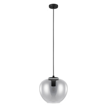 Eglo Canada 39657A - 1 LT Pendant w/ Black Finish & Chrome Smoked Glass Shade