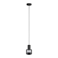 Eglo Canada 39725A - 1 LT Mini Pendant w/ Black Finish & White Interior & Clear Outer Glass Shade