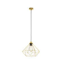 Eglo Canada 43679A - 1 LT Open Frame Geometric Pendant w/ Brushed Brass Finish & Black Acccents