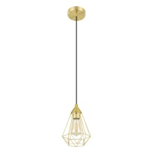 Eglo Canada 43681A - 1 LT Open Frame Geometric Mini Pendant w/ Brushed Brass Finish & Black Acccents