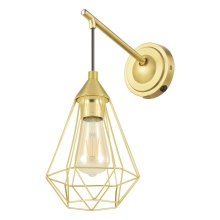 Eglo Canada 43684A - 1 LT Open Frame Geometric Wall Light w/ Brushed Brass Finish & Black Accents